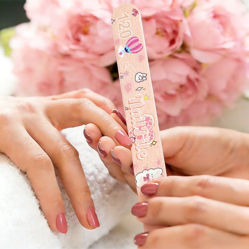 Seven-piece double-sided nail file set with rabbit design