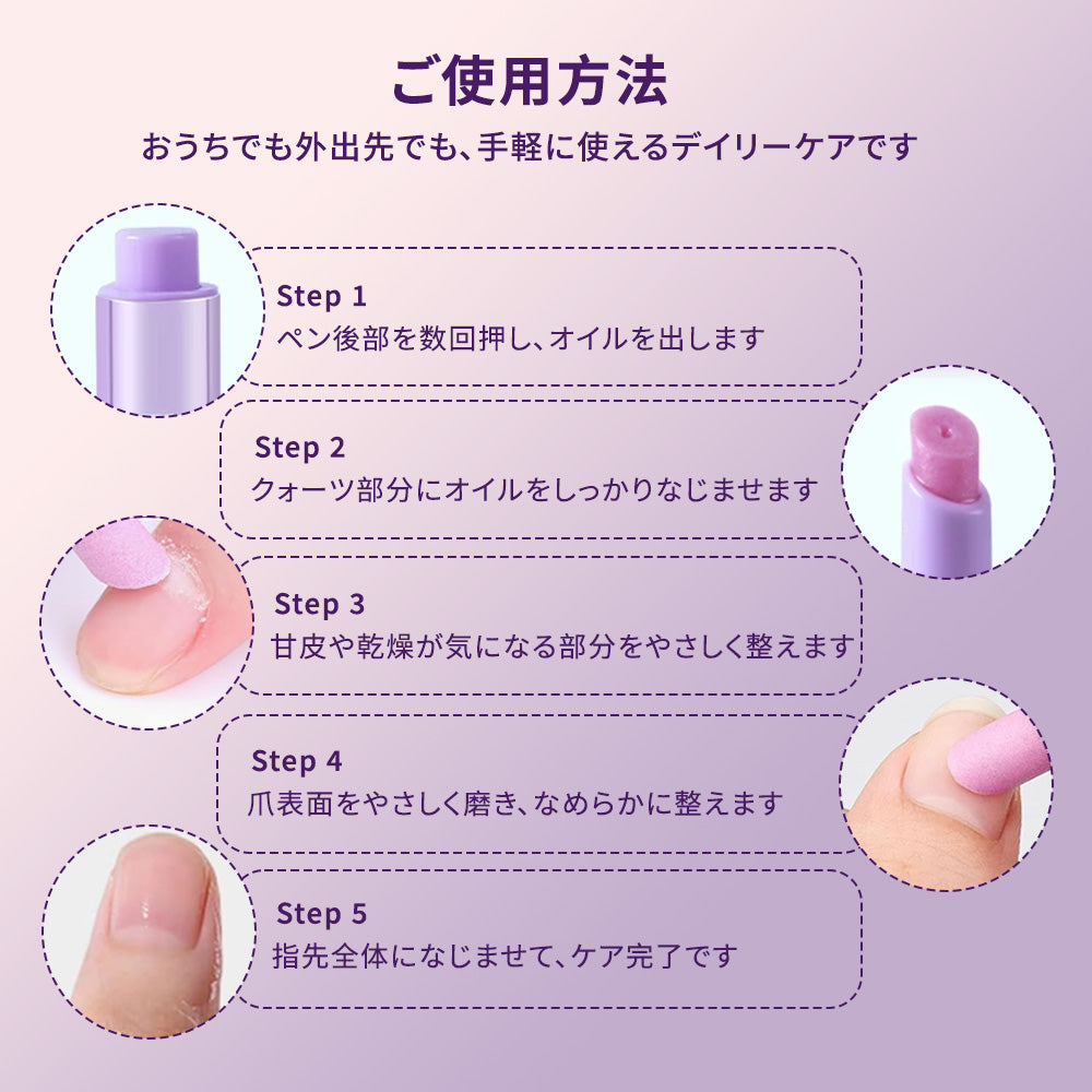 VNA Nail Essence Pen push type step-by-step usage image